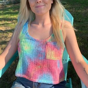 Rainbow Tie Dye Crop Top